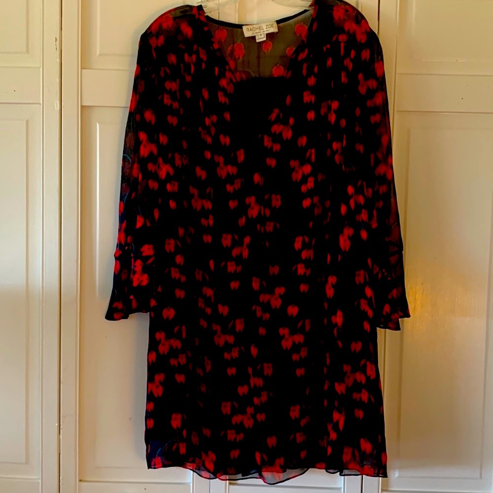 RACHEL ZOE SILK TUNIC DRESS - SIZE SMALL - One small tear at neckline